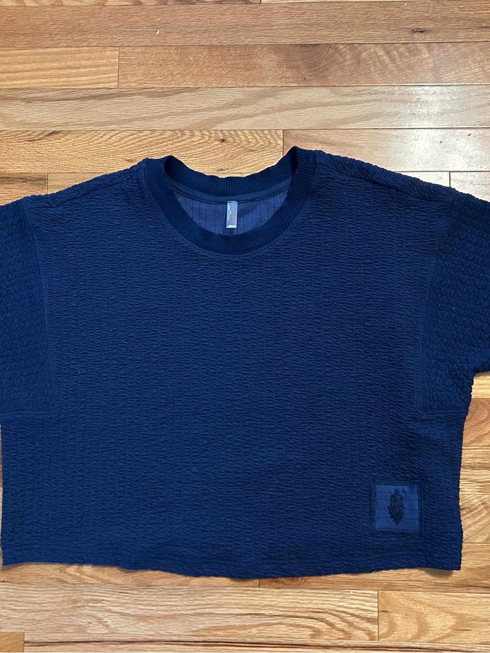 Free People Inspire Texture Tee. Color is called Atlantic, XS. Like new - Picture 1 of 6